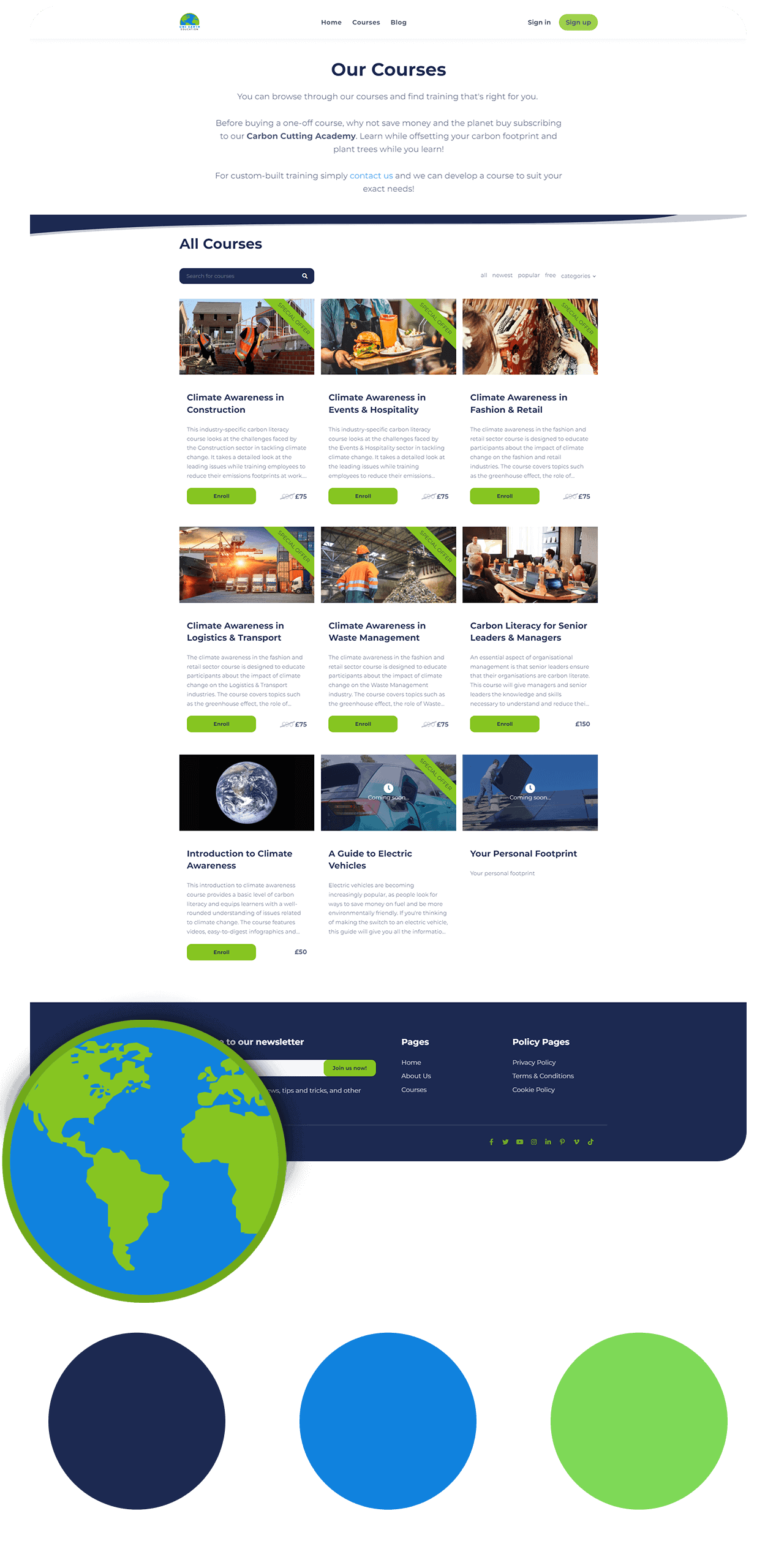 One Earth Education - Course Collection Page
